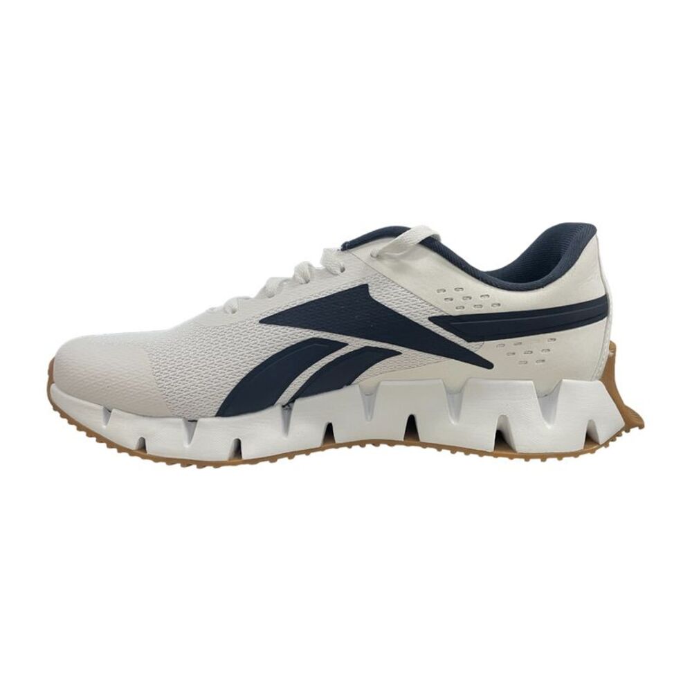 Reebok Men's Zig Dynamica 2.0 CL Lace Up Running Shoes - White/Navy/Gum - Picture 5 of 6